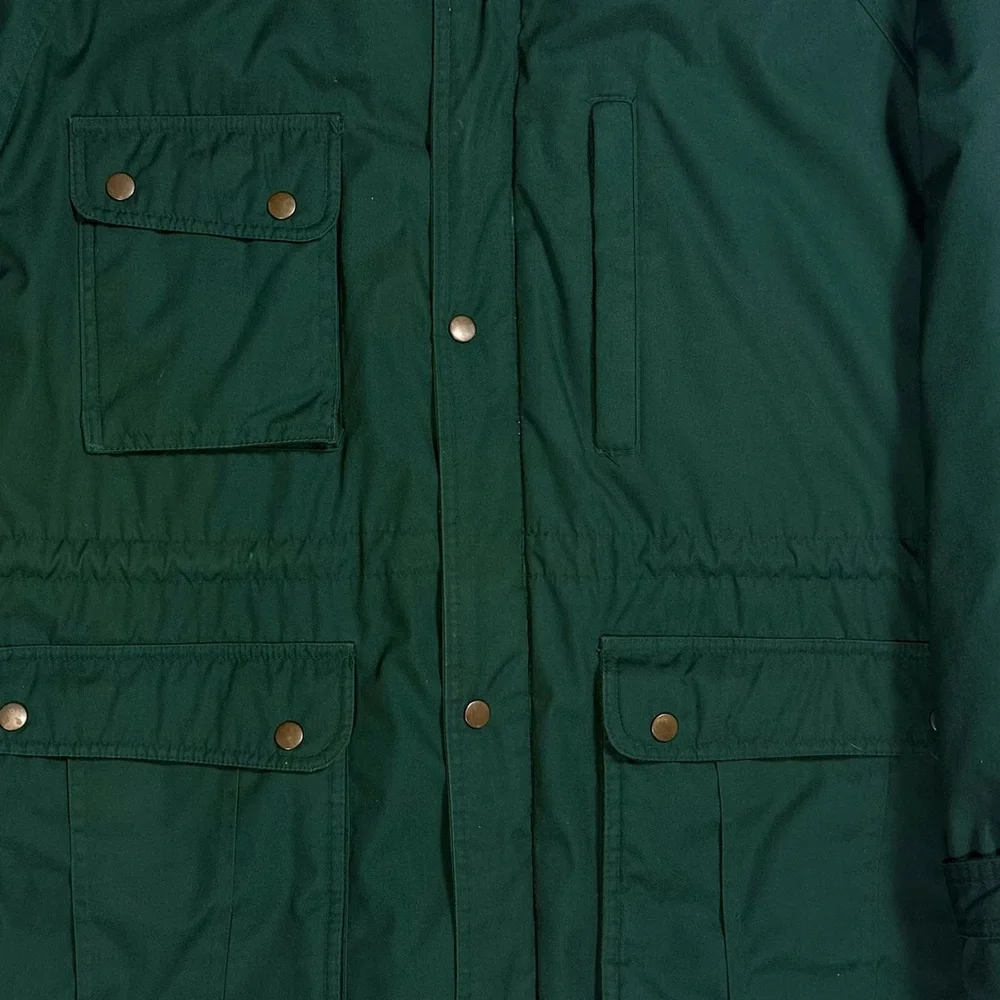 Vintage 90s St John's Bay hunter green‎ flannel lined mountain parka men's large